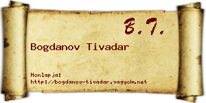 Bogdanov Tivadar névjegykártya