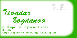 tivadar bogdanov business card